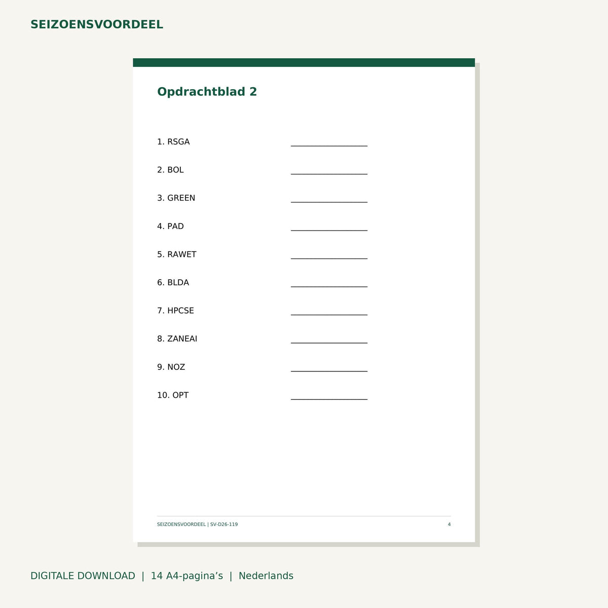 Tuin woordhusselspel | Nederlandse A4 PDF | Digitale download