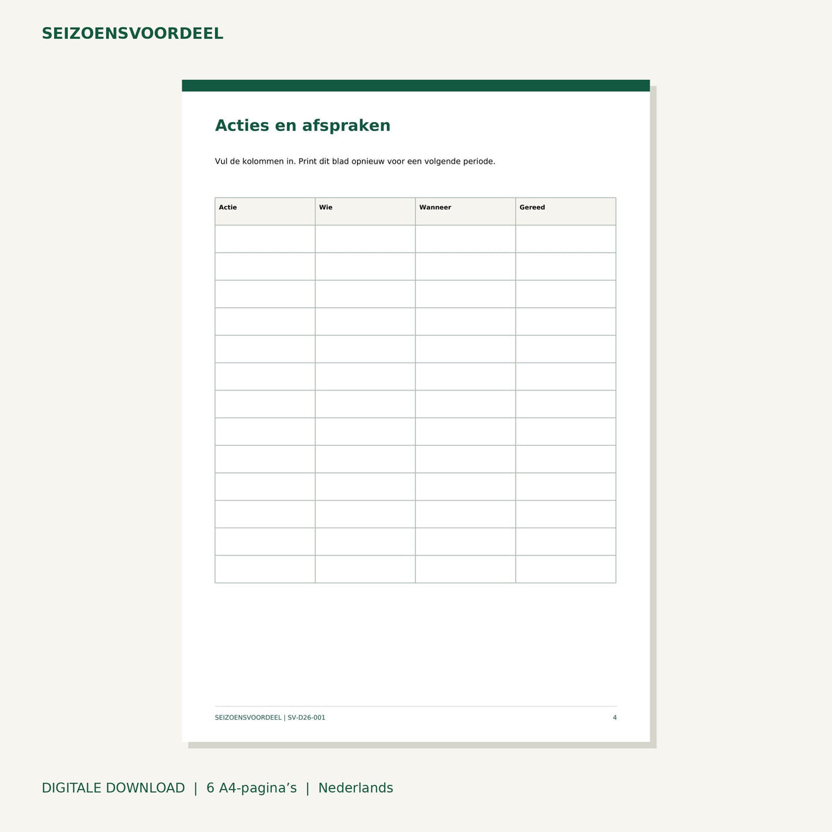 Pakjesavond draaiboek | Nederlandse A4 PDF | Digitale download