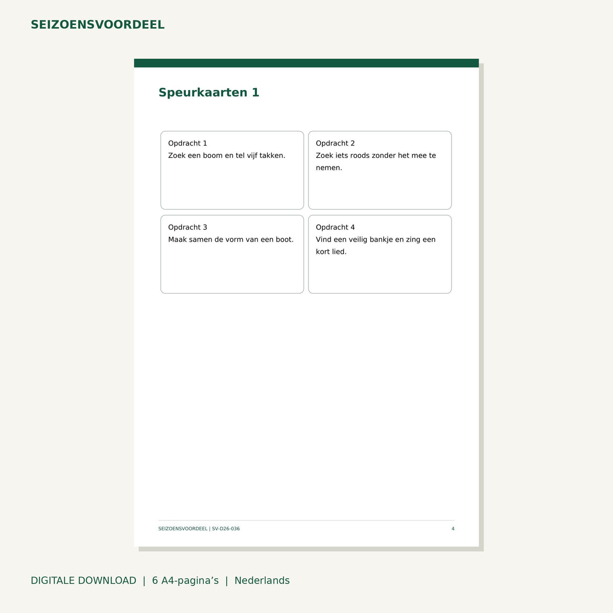 Sinterklaas speurtocht buiten | Nederlandse A4 PDF | Digitale download