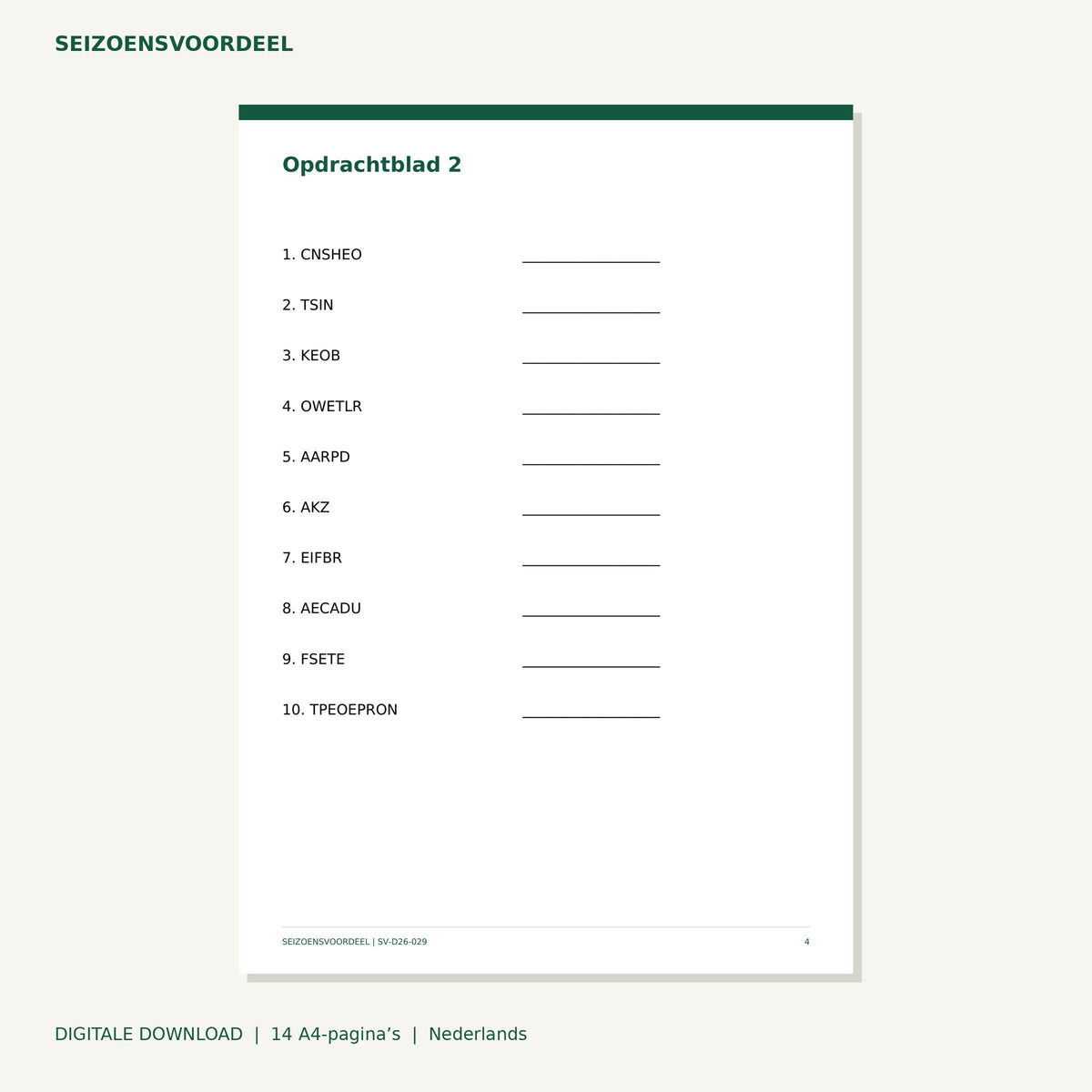 Sinterklaas woordhusselspel | Nederlandse A4 PDF | Digitale download