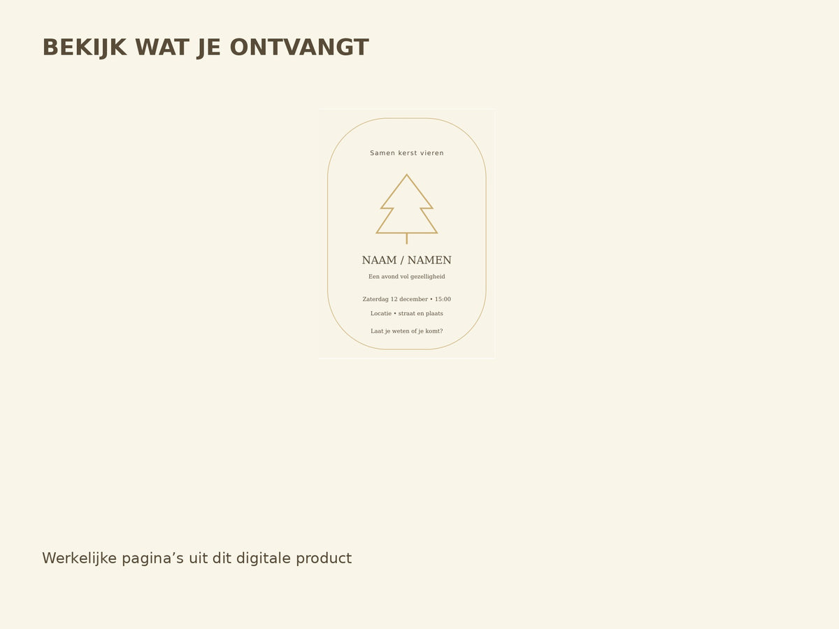 Kerstfeest klassiek — bewerkbare uitnodiging inhoud