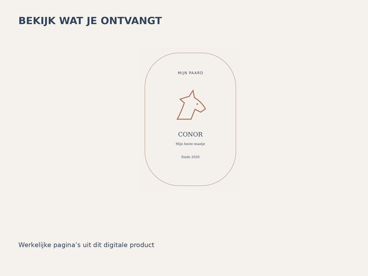 Paard — blauw — dierennaamprint inhoud