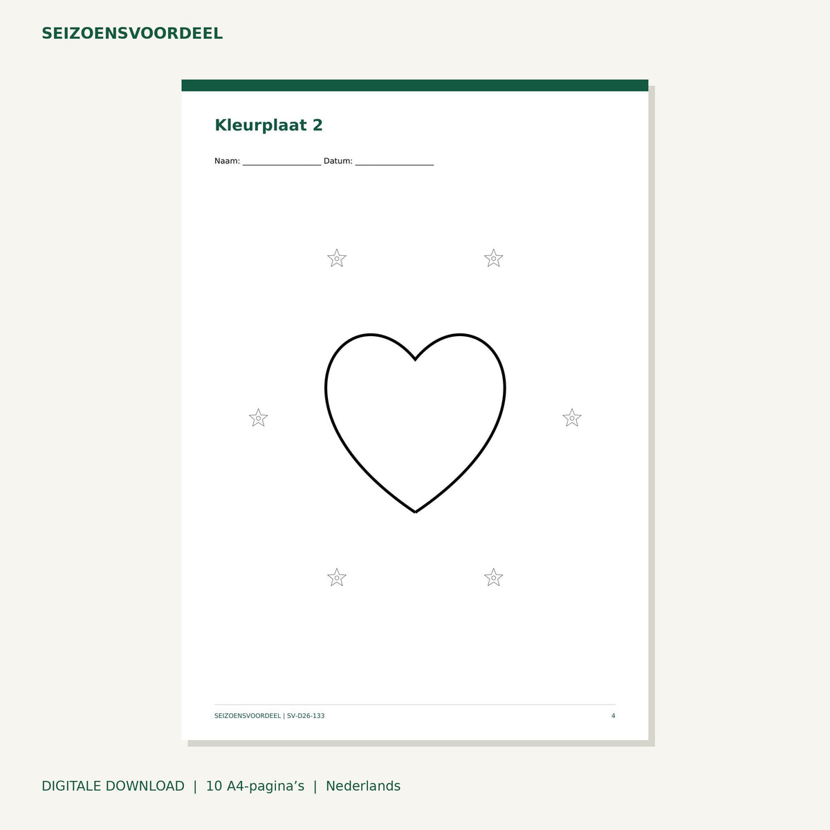 Hartjespatronen kleurboek | Nederlandse A4 PDF | Digitale download