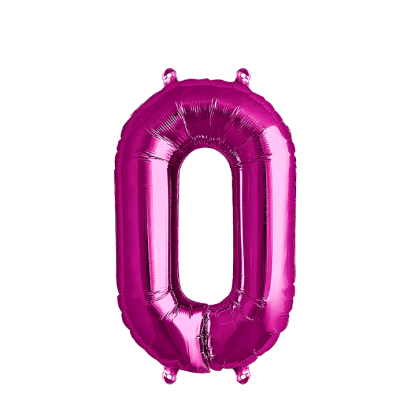 Ballon Folie Cijfer 0 Roze 35cm