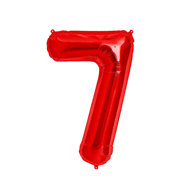 Ballon Folie Cijfer 7 Rood 35cm