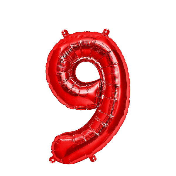 Ballon Folie Cijfer 9 Rood 35cm