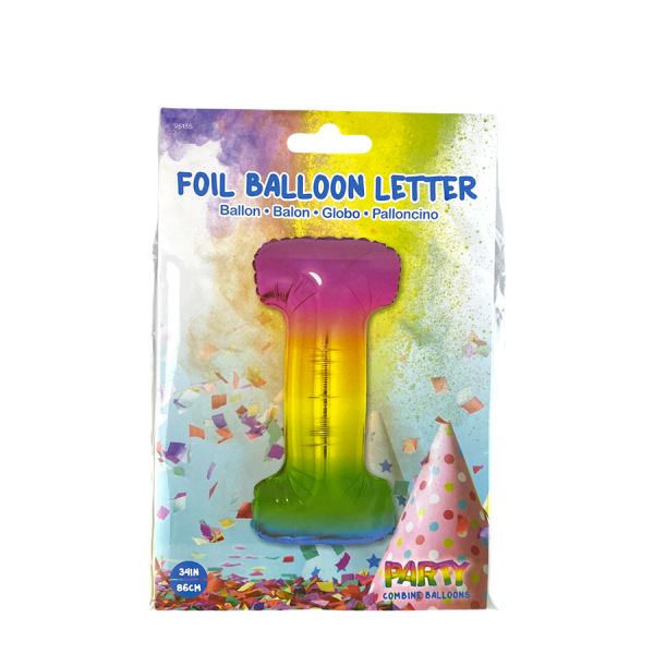 Ballon Folie Letter I Rainbow 86cm