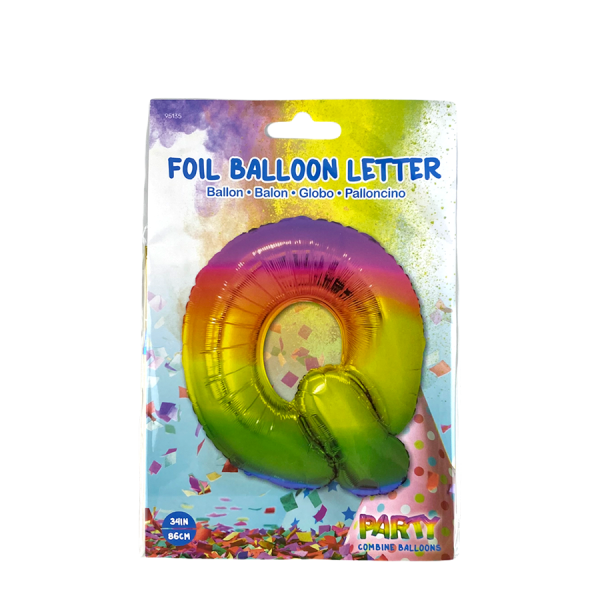 Ballon Folie Letter Q Rainbow 86cm