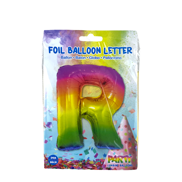 Ballon Folie Letter R Rainbow 86cm