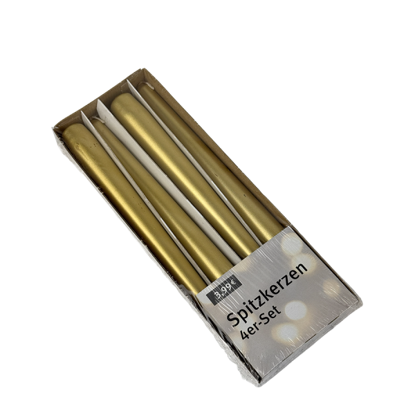 Gotische Kaars Goud 245/24mm 4 stuks