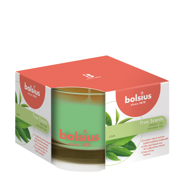 Bolsius Geurglas True Scents Green Tea 63/90mm