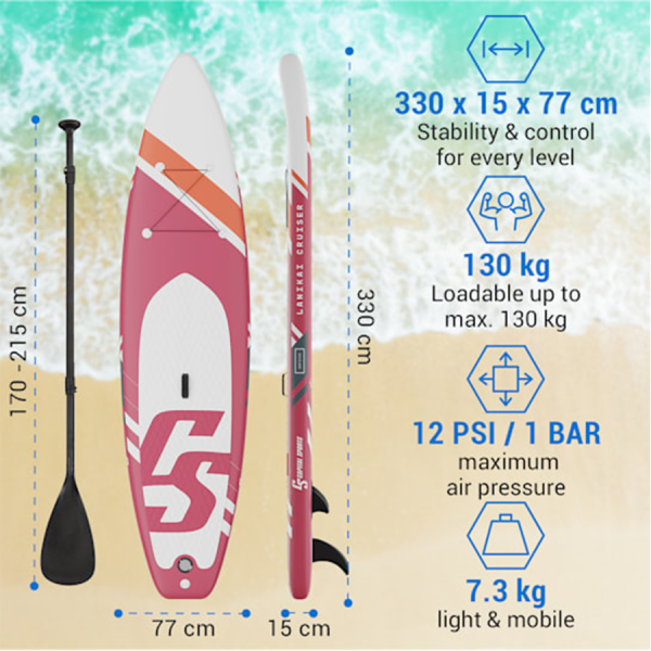Capital Sports Sup Board Lanikai Cruiser 10'8" Rusty Red