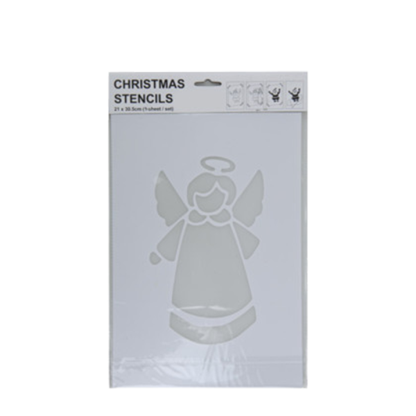 Sjabloon Kerstdesign Engel Vooraanzicht 35x22cm