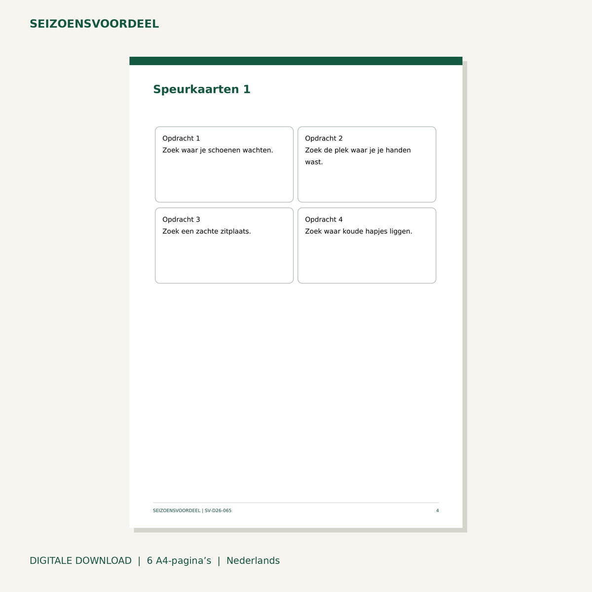 Halloween speurtocht voor thuis | Nederlandse A4 PDF | Digitale download