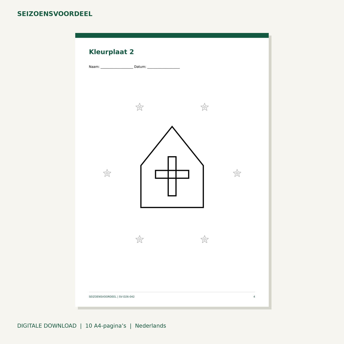 Sinterklaas kleurplaten - Mijters | Nederlandse A4 PDF | Digitale download