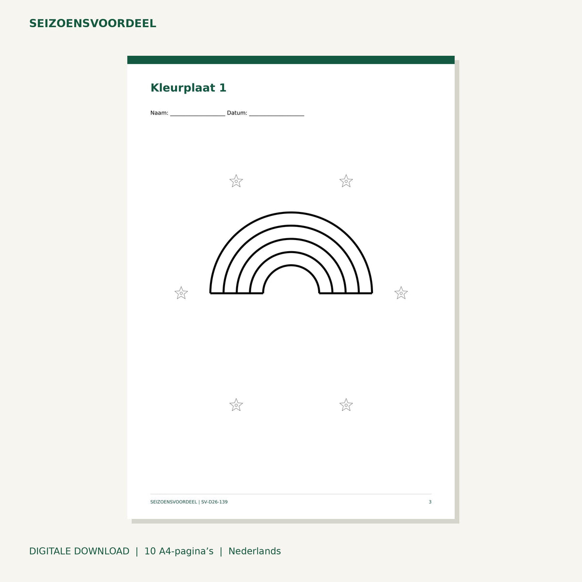 Regenboogpatronen kleurboek | Nederlandse A4 PDF | Digitale download