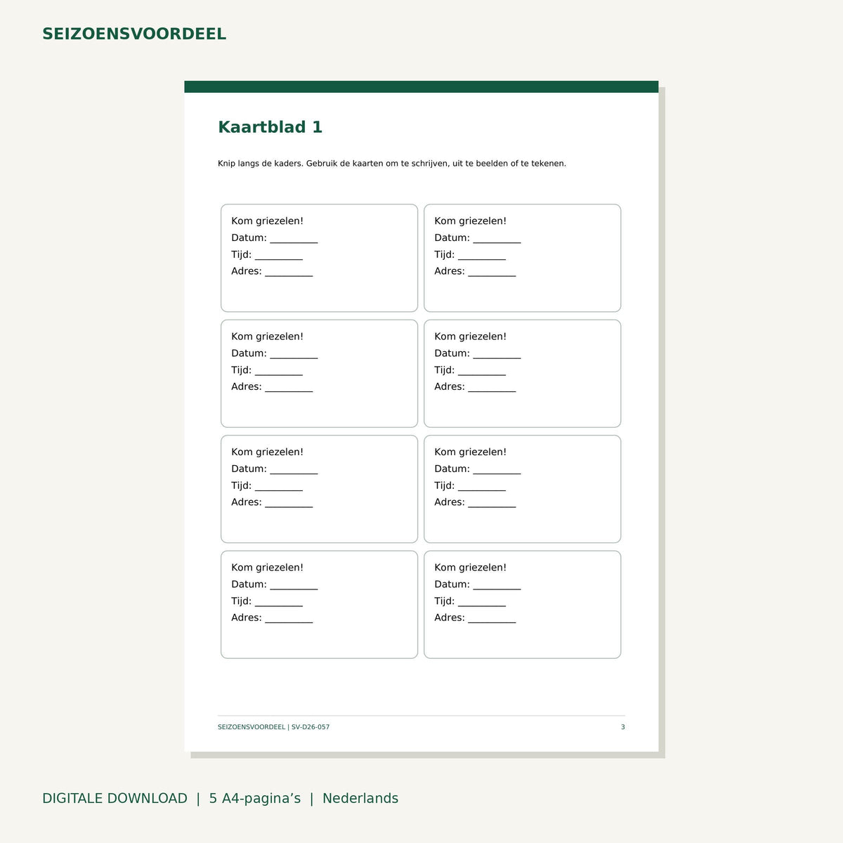 Halloween uitnodigingen | Nederlandse A4 PDF | Digitale download
