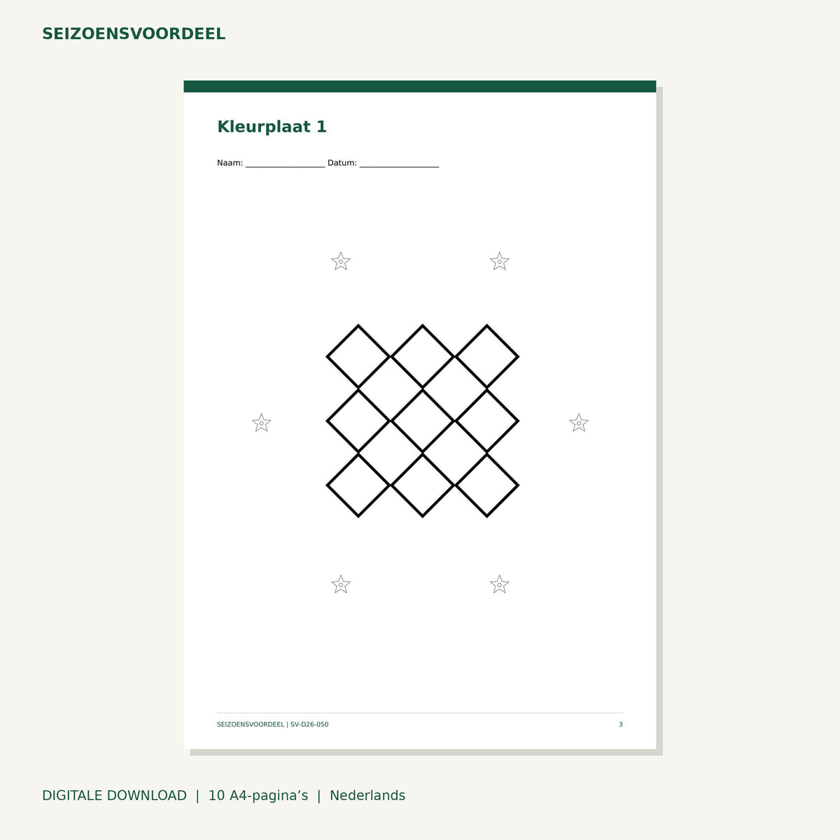 Sinterklaas kleurplaten - Cadeaupatronen | Nederlandse A4 PDF | Digitale download