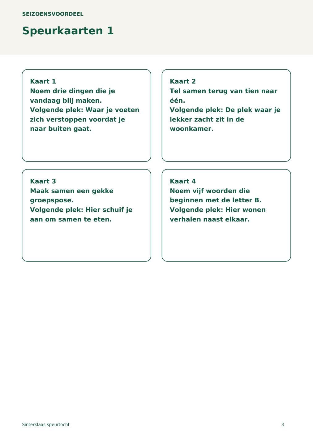 Sinterklaas speurtocht voor thuis – 8 opdrachtkaarten en diploma – printbare PDF, Nederlands