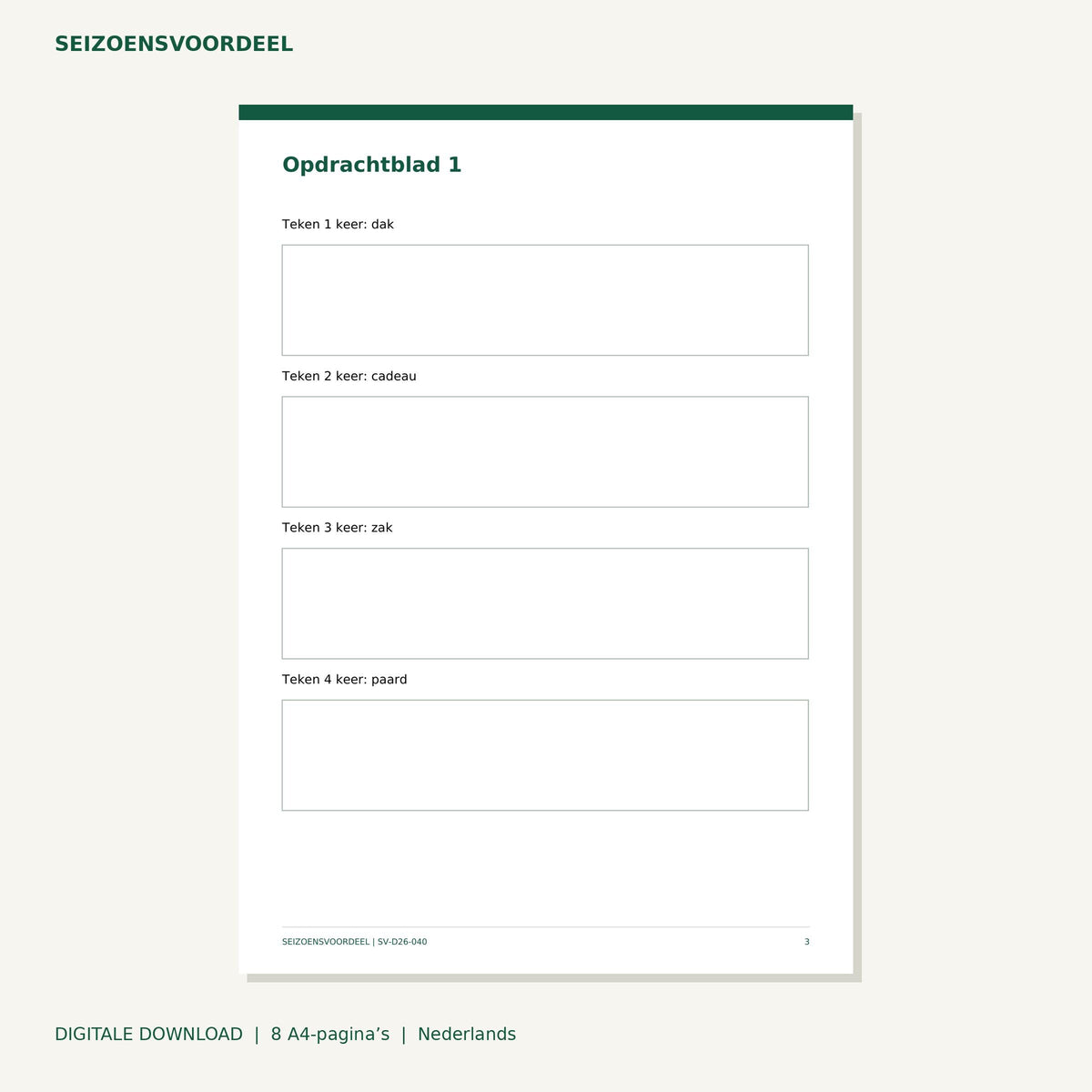 Sinterklaas tel-en-teken werkboek | Nederlandse A4 PDF | Digitale download
