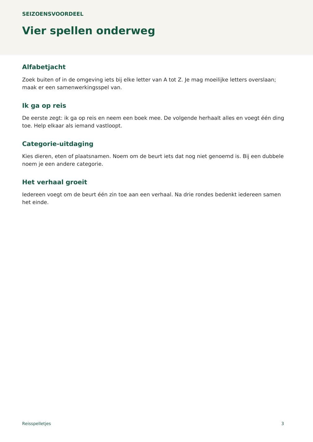 Reisspelletjes – printbare A4 PDF in het Nederlands – digitale download