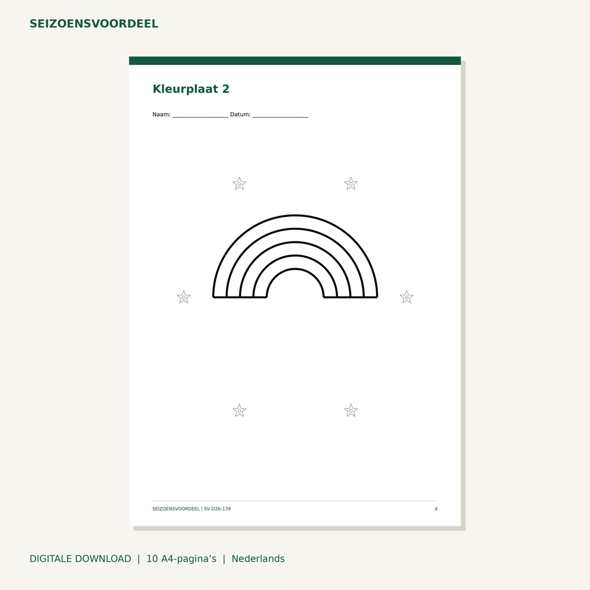 Regenboogpatronen kleurboek | Nederlandse A4 PDF | Digitale download