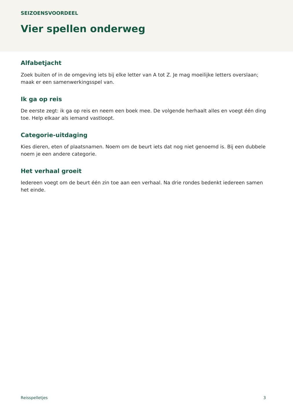Reisspelletjes – printbare A4 PDF in het Nederlands – digitale download