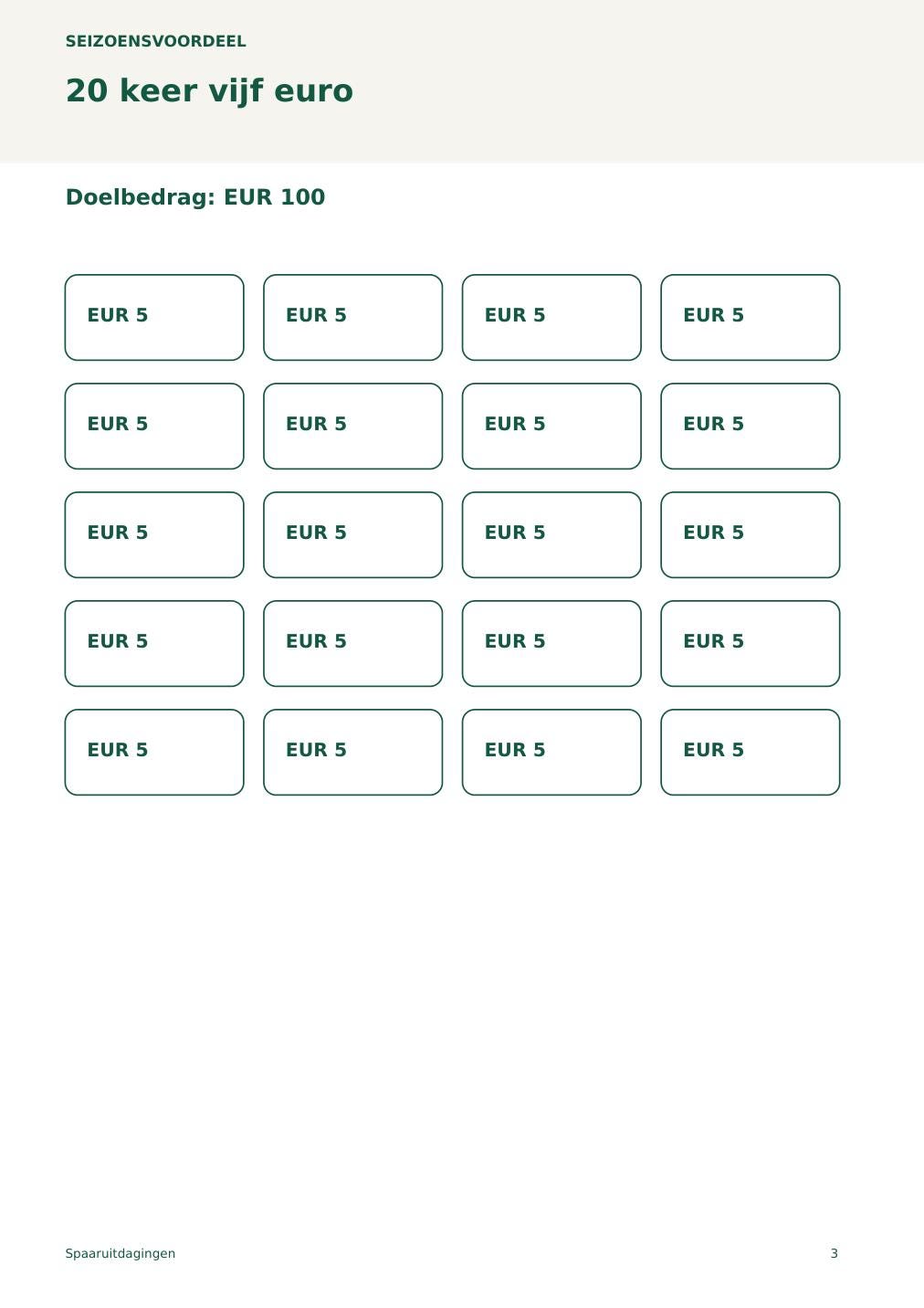 Spaaruitdagingen – printbare A4 PDF in het Nederlands – digitale download