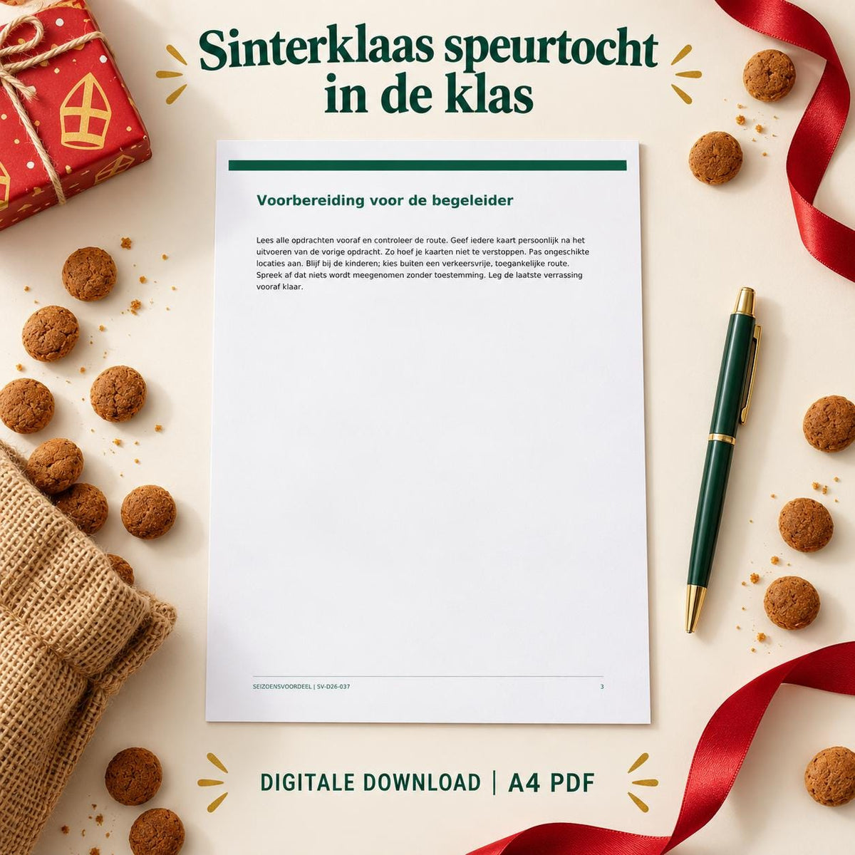 Sinterklaas speurtocht in de klas | Nederlandse A4 PDF | Digitale download