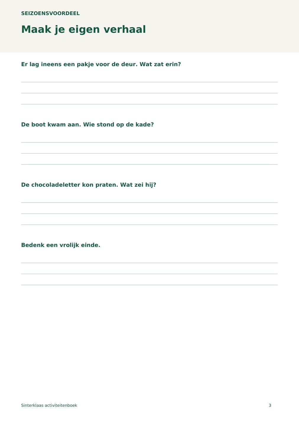 Sinterklaas activiteitenboek – printbare A4 PDF in het Nederlands – digitale download