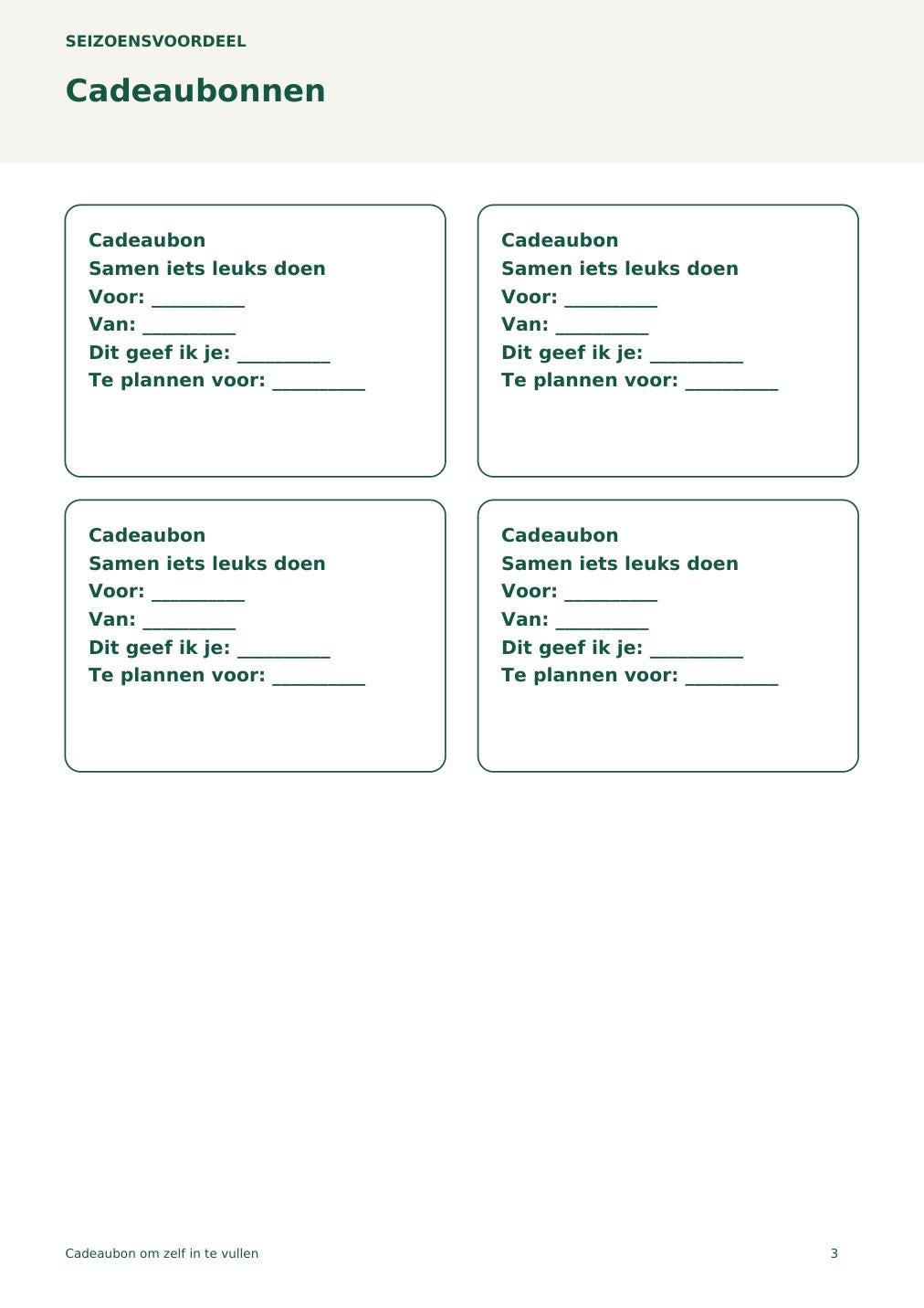Cadeaubon om zelf in te vullen – printbare A4 PDF in het Nederlands – digitale download
