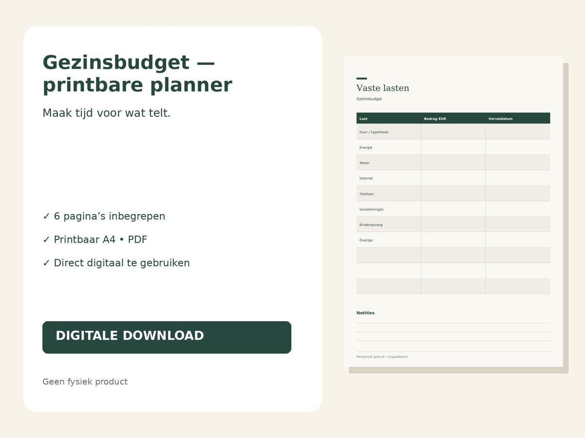 Gezinsbudget — printbare planner