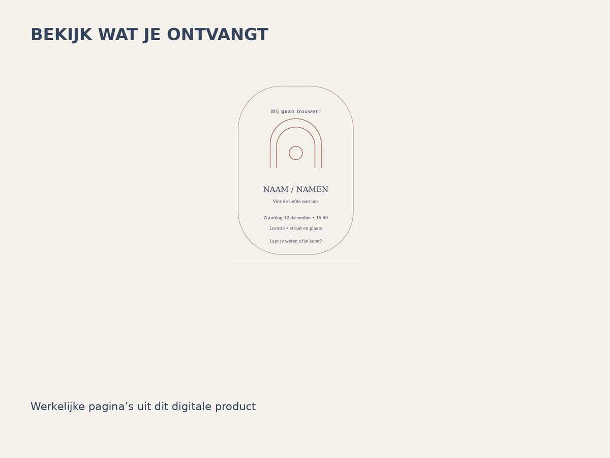 Bruiloft modern — bewerkbare uitnodiging inhoud