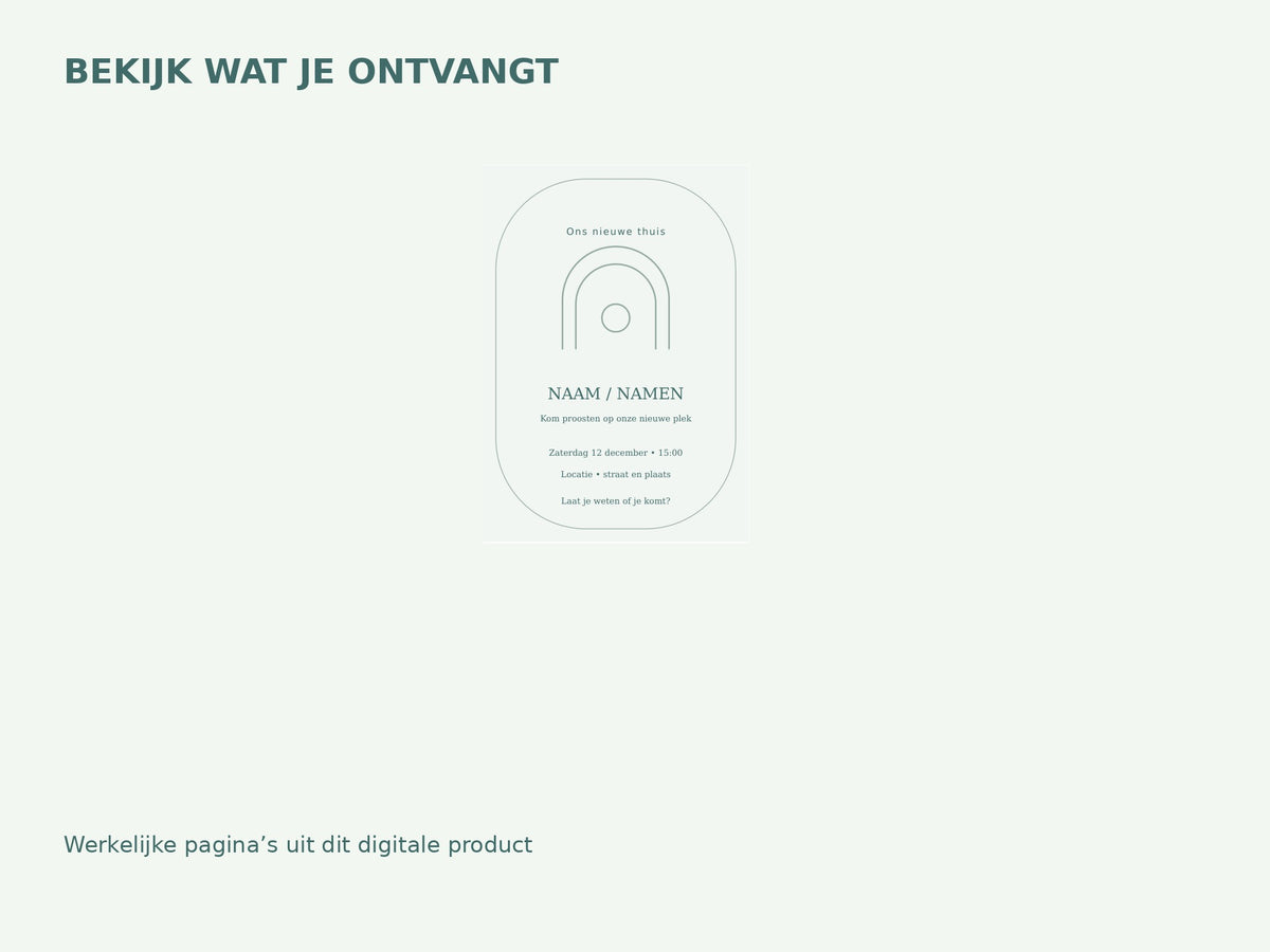 Housewarming warm — bewerkbare uitnodiging inhoud
