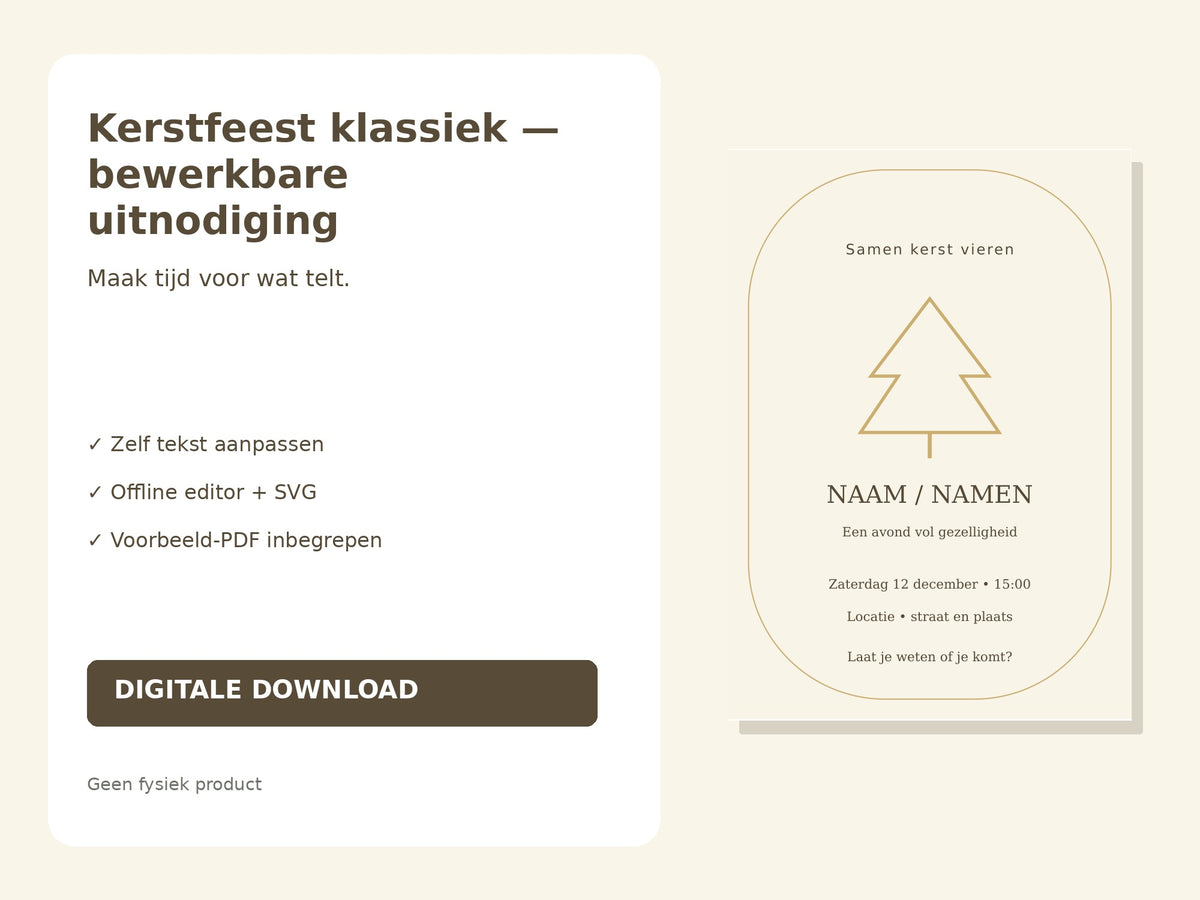 Kerstfeest klassiek — bewerkbare uitnodiging hoofdfoto