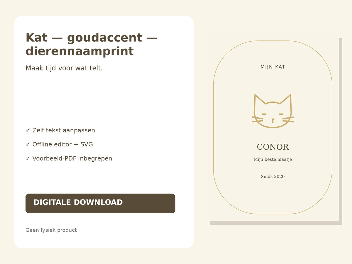 Kat — goudaccent — dierennaamprint hoofdfoto