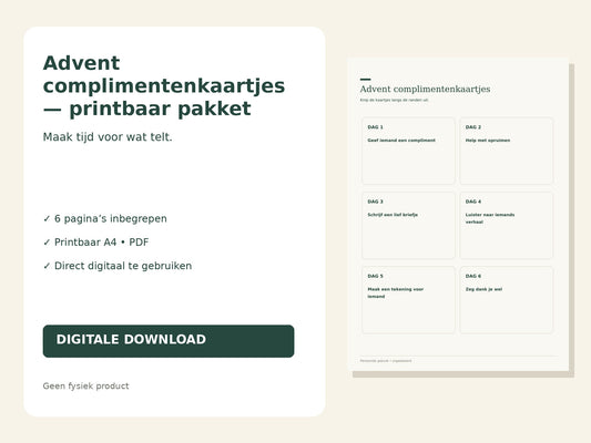 Advent complimentenkaartjes — printbaar pakket hoofdfoto