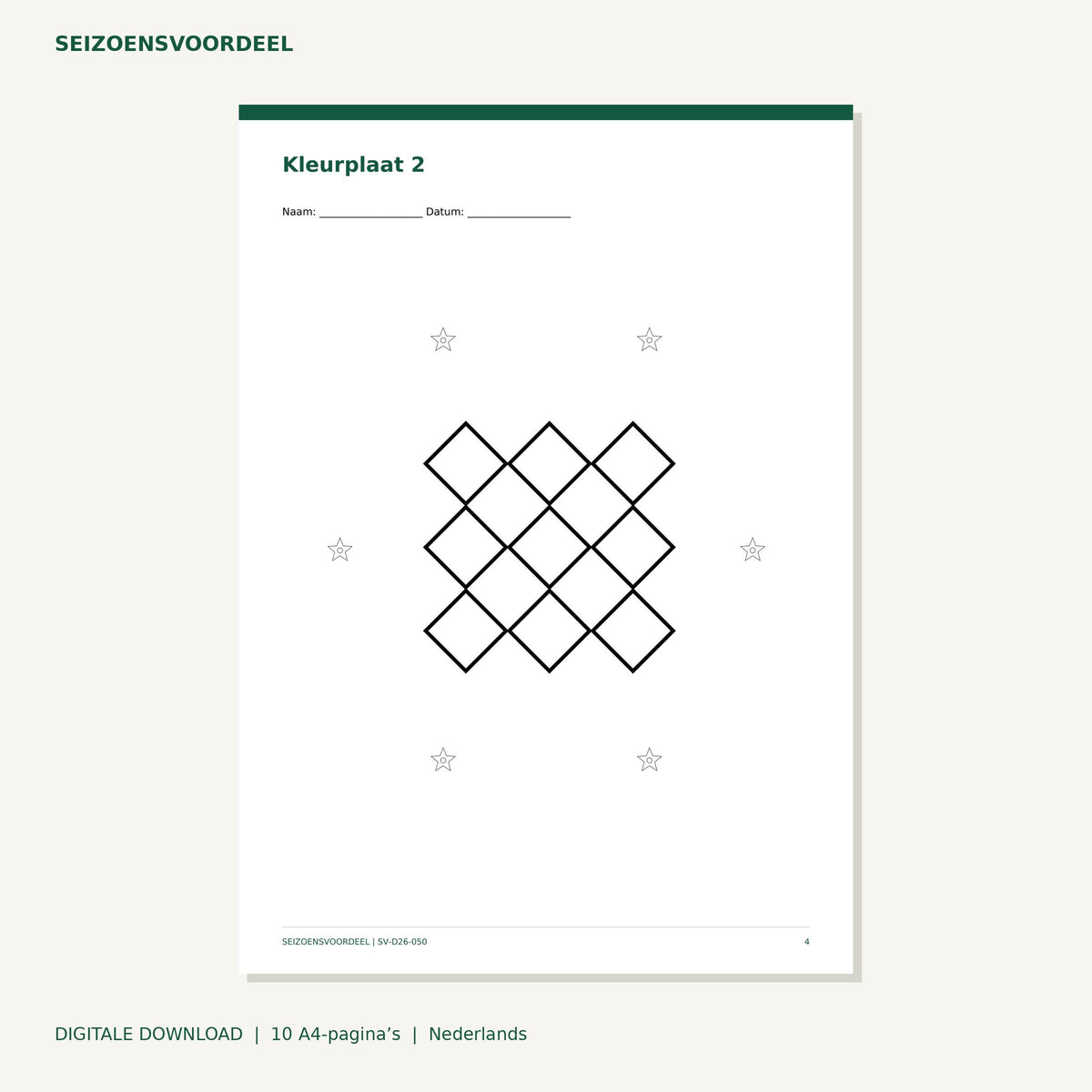 Sinterklaas kleurplaten - Cadeaupatronen | Nederlandse A4 PDF | Digitale download