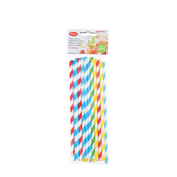 Alpina Papieren Rietjes Kleur 19,5cm 20 stuks