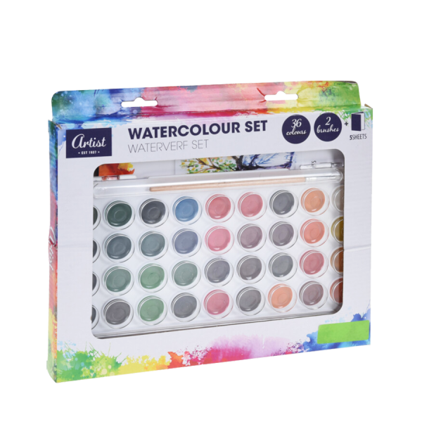 Artist Waterverfset 36 kleuren