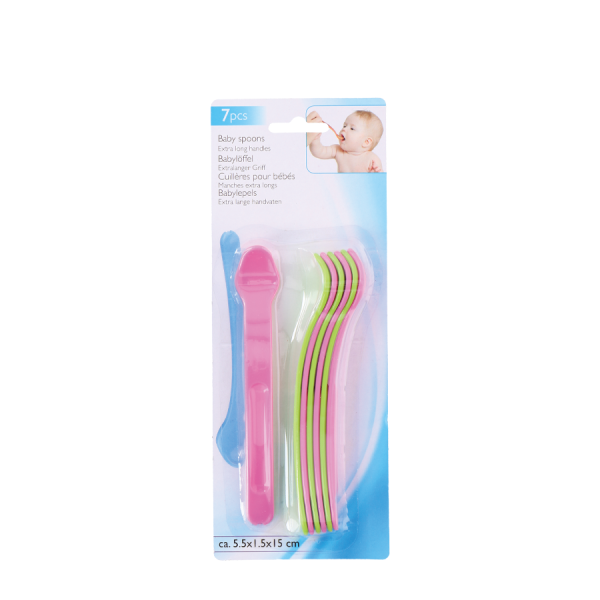 Babylepel Roze/Groen 7 stuks