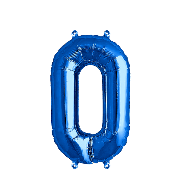 Ballon Folie Cijfer 0 Blauw 35cm