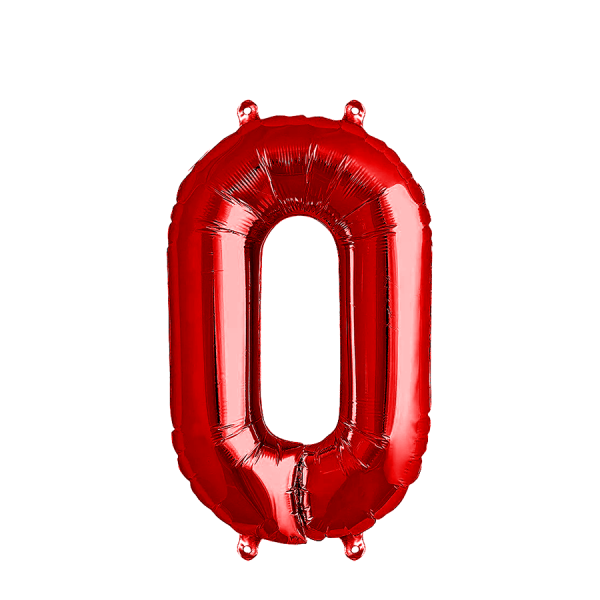Ballon Folie Cijfer 0 Rood 35cm