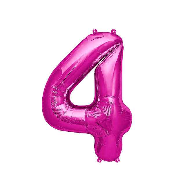 Ballon Folie Cijfer 4 Roze 35cm