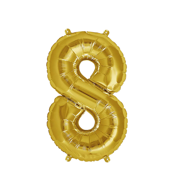 Ballon Folie Cijfer 8 Goud 35cm