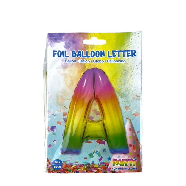 Ballon Folie Letter A Rainbow 86cm