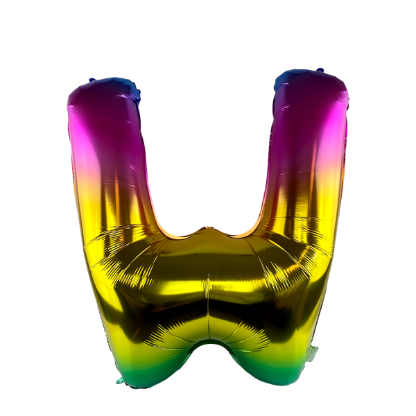 Ballon Folie Letter W Rainbow 86cm