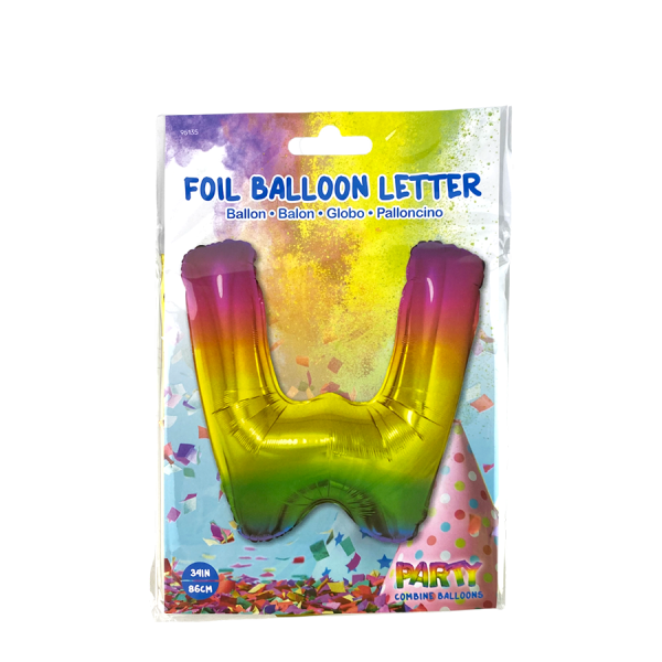 Ballon Folie Letter W Rainbow 86cm