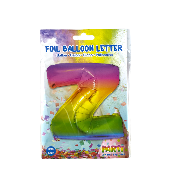 Ballon Folie Letter Z Rainbow 86cm