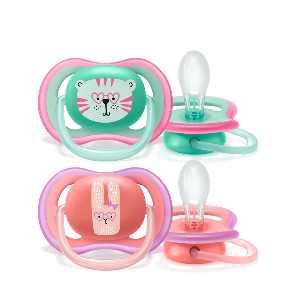 Philips Fopspeen Avent Ultra Air Roze/Groen 2 stuks